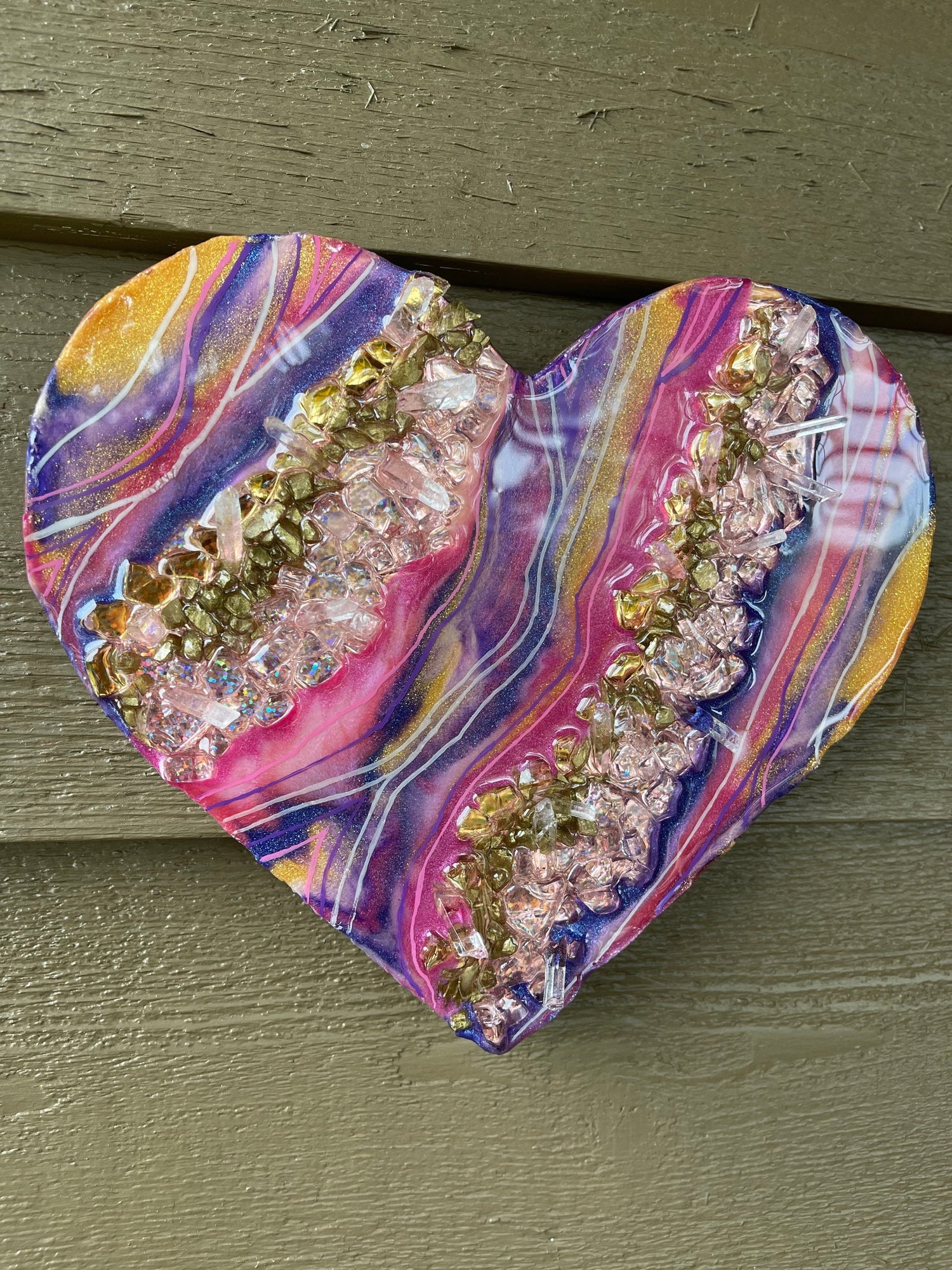 Heart Shaped Resin Canvas, Resin, Resin painting, Resin Art, Flower resin,  art, original art, original art work, painting