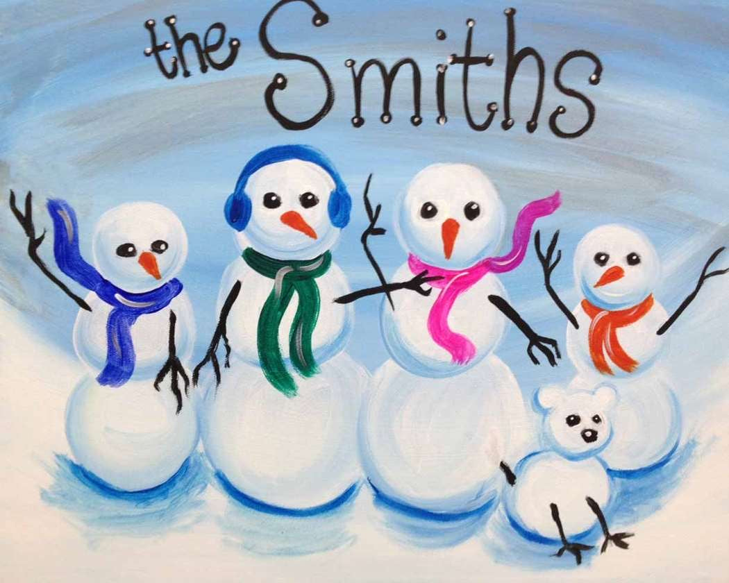 Family Paint Night: Snowman Family